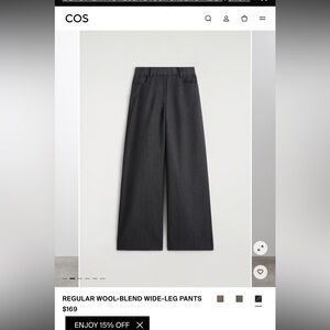 NWT COS regular wool blend wide leg pants / size 6